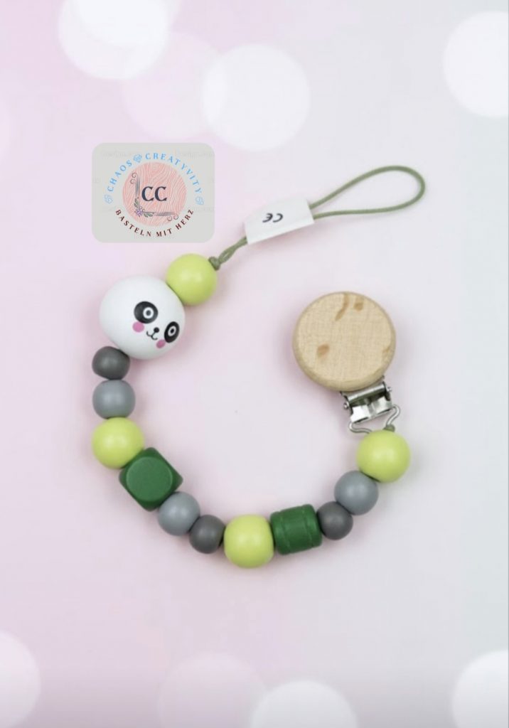Schnullerkette - Grün/Panda