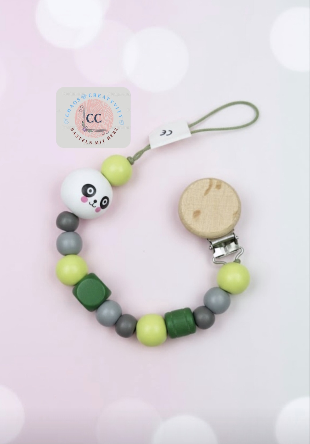 Schnullerkette - Grün/Panda